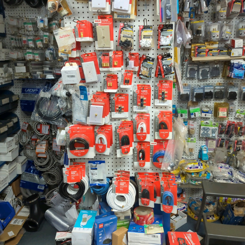 Electrical and plumbing supplies inside of Summit True Value Hardware